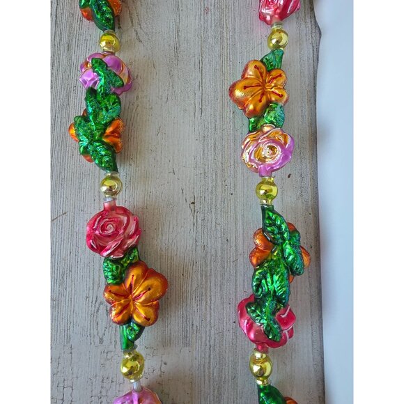 Vintage radko lei land flower Garland RARE glitter Xmas tree roads - Picture 3 of 7